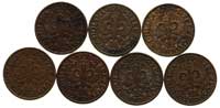 zestaw monet 1 grosz 1932 (II-), 1933 (II-), 1935 (I), 1936 (II), 1937 (I-), 1938 (II+) i 1939 (I-..
