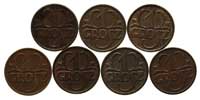zestaw monet 1 grosz 1932 (II-), 1933 (II-), 193
