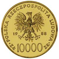 10.000 złotych 1988, Warszawa, Jan Paweł II, Parchimowicz 366 c, złoto 31.17 g, wybito 1.000 sztuk..