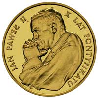 10.000 złotych 1988, Warszawa, Jan Paweł II, Parchimowicz 366 c, złoto 31.17 g, wybito 1.000 sztuk..