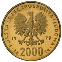 2000 złotych 1979, Warszawa, Mikołaj Kopernik, Parchimowicz 343, złoto, stempel lustrzany, moneta ..