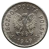 1 złoty 1949, Warszawa, aluminium, Parchimowicz 212 b, wyśmienity stan zachowania