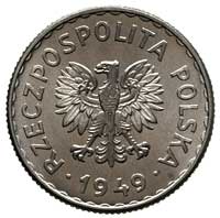 1 złoty 1949, Warszawa, aluminium, Parchimowicz 212 b, piękna