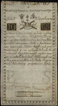 10 złotych 8.06.1794, seria B, Miłczak A2, Lucow 18 (R2)