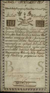 10 złotych 8.06.1794, seria C, znak wodny firmy 