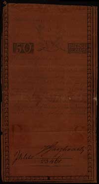 50 złotych 8.06.1794, seria A, Miłczak A4, Lucow 29 (R3), podklejony na odwrotnej stronie