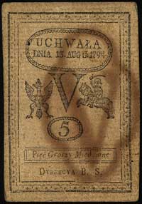 5 groszy miedziane 13.08.1794, Miłczak A8, Lucow 38 (R1)
