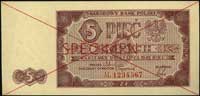 5 złotych 1.07.1948, seria AL 1324657, SPECIMEN, Miłczak 135b