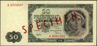 50 złotych 1.07.1948, seria A 1234567 A 8901234, SPECIMEN, Miłczak 138d