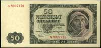 50 złotych 1.07.1948, seria A, numeracja siedmiocyfrowa, Miłczak 138d, rzadkie