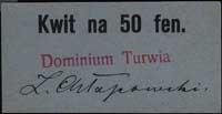 Dominium Turwia - zestaw kwitów na 50 fenigów i 1 markę, Jabł. 3542 i 3543, razem 2 sztuki