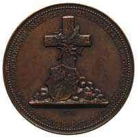 medal wybity dla upamiętnienia Rusinów pomordowanych przez carat w 1874 r., Aw: Tarcza herbowa pol..