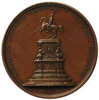 Aleksander II 1855-1881, medal na wzniesienie pomnika Mikołaja I, 1859 r., Aw: Popiersie cara w mu..