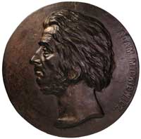 Adam Mickiewicz - okrągła plakieta autorstwa Szteimana, 2 połowa XIX w, żeliwo 425 mm, odlew, efek..