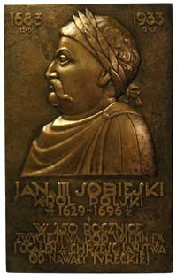 Jan III Sobieski, plakieta zaprojektowana i wykonana przez Józefa Aumillera (sygnowana J - A ), 19..
