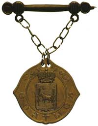 Aleksander II 1855-1881, odznaka sołtysa guberni kaliskiej, 19.02.1864 z zawieszką na łańcuchu, mo..