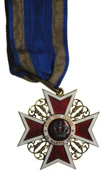 Order Korony Rumuńskiej, Krzyż Wielki Oficerski z Gwiazdą, typ I, srebro złocone, emalia, krzyż 61..