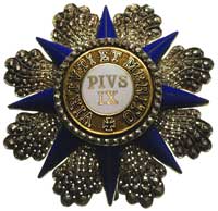 Order Piusa IX, gwiazda, srebro 82 mm, emalia, srebrne ozdoby w kształcie diamentów, na stronie od..