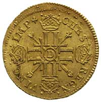 louis d’or 1702 / D, Lyon, Gadoury 253, Fr. 436, złoto 6.70 g, bardzo ładny, patyna