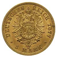 Wilhelm I 1861-1888, 5 marek 1877 / A, Berlin, Fr. 3825, J. 244A, złoto 1.99 g