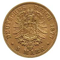 Wilhelm I 1861-1888, 5 marek 1877 / C, Frankfurt, Fr. 3827, J. 244C, złoto 1.98 g
