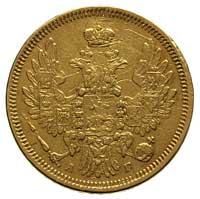 5 rubli 1852, Petersburg, Fr. 155, Bitkin 35, złoto 6.42 g, rysy w tle