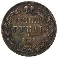 rubel 1846, Petersburg, Bitkin 208, tęczowa patyna