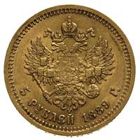 5 rubli 1889, Petersburg, Fr. 168, Bitkin 33, złoto 6.44 g