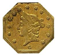 1/2 dolara 1864 / G, Kalifornia, Aw: Duża głowa Liberty, Rw: Nominał i data w wieńcu, złoto 0.54 g