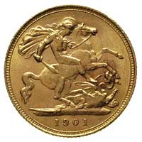 1/2 suwerena 1901, Londyn, Fr. 397, złoto 3.99 g