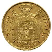 40 lirów 1814 M, Mediolan, Fr. 5, złoto 12.88 g,