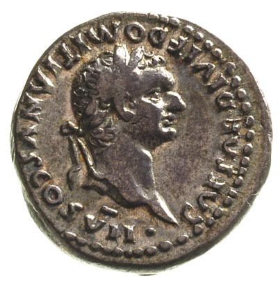Domicjan 81-96, denar, Aw: Popiersie cesarza w p
