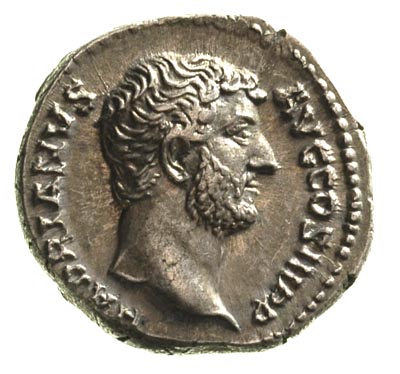 Hadrian 117-138, denar, Aw: Popiersie w prawo i napis w otoku, Rw: Pietas stojąca z uniesionymi rękami w lewo i napis wokoło, Sear 3513, BMC 685, ładny egzemplarz