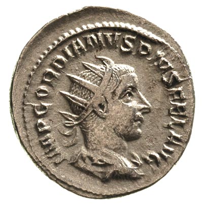 Gordian III 238-244, antoninian, Aw: Popiersie cesarza w prawo, Rw: Felicitas stojąca w lewo, trzymająca długi kaduceusz oraz róg obfitości, Sear 8607