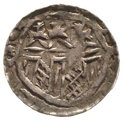 Władysław Herman 1081-1102, denar, Aw: Głowa, w otoku napis, Rw: Budowla z trzema wieżami, w otoku napis, Stronczyński 35, 0.83 g, bardzo ładny
