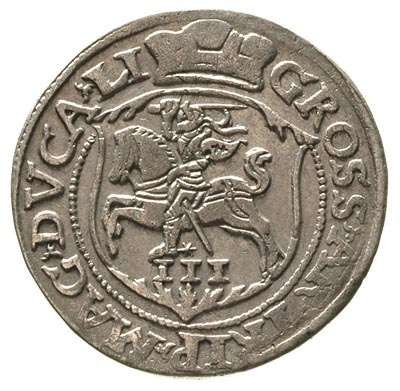 trojak 1563, Wilno, duży monogram królewski, odm