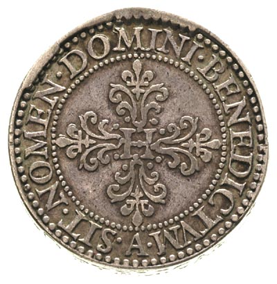 1/2 franka 1577, Paryż, Duplessy 1131, piefort 28.18 g, na rancie napis PACI QVIETI AC POELICITATI PVBLICAE, patyna, niezmiernie rzadka moneta, patyna