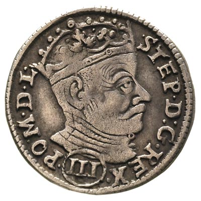 trojak 1581, Wilno, rzadka odmiana z III w okrąg
