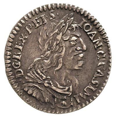 ort 1650, Wschowa, piękny portret króla, na rewersie ślad dwukrotnego odbicia stempla, ciemna patyna