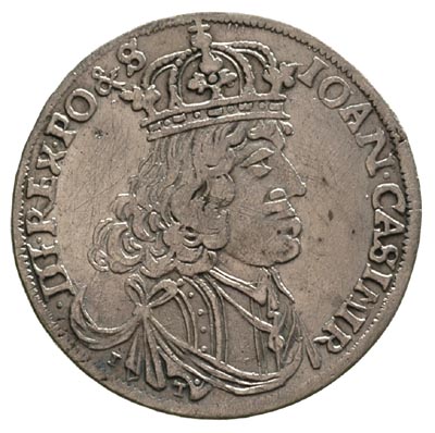 ort 1655, Kraków, ładny portret króla, rysy w tle