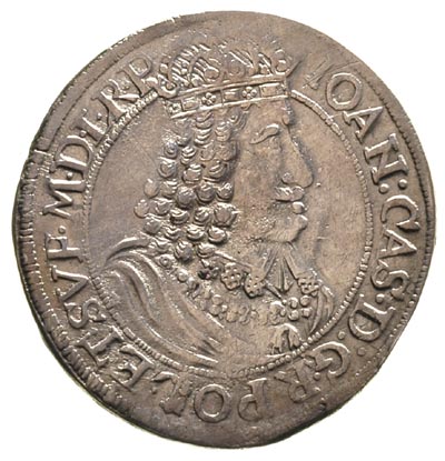 ort 1655, Toruń, T. 2, moneta wybita charakterystycznie uszkodzonym stemplem