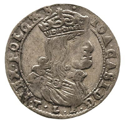 szóstak 1666, Wilno, Ivanauskas 1184:272, wada blachy, ale ładnie zachowany egzemplarz z lustrem menniczym rzadko spotykanym w tym typie monety