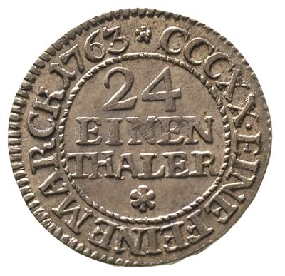 1/24 talara 1763, Lipsk, Merseb. 1770, bardzo ładny egzemplarz, patyna