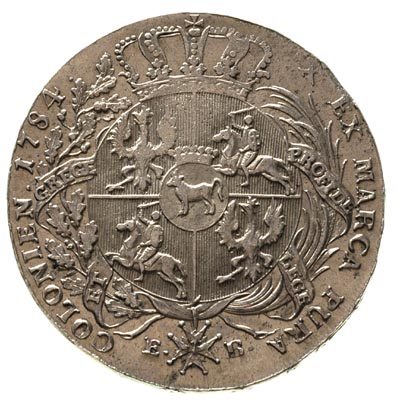 talar 1784, Warszawa, 28.07 g, Plage 405, Dav. 1620, moneta z aukcji Karolkiewicza nr 2456, bardzo ładna, piękne lustro mennicze