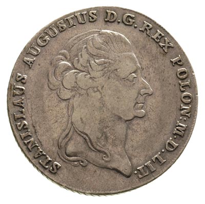 talar 1795, Warszawa, 24.06 g, Plage 374, Dav. 1623, moneta wybita lekko pęknietym stemplem, delikatna patyna