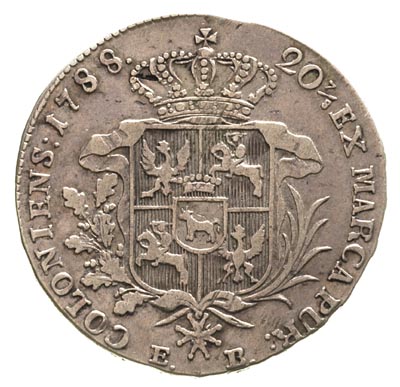 półtalar 1788, Warszawa, litery E-B wąsko rozsta