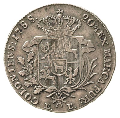 półtalar 1788, Warszawa, litery E-B wąsko rozsta
