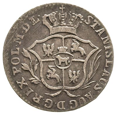 2 grosze srebrne (półzłotek) 1775, Warszawa, litery E B, Plage 261, delikatna patyna