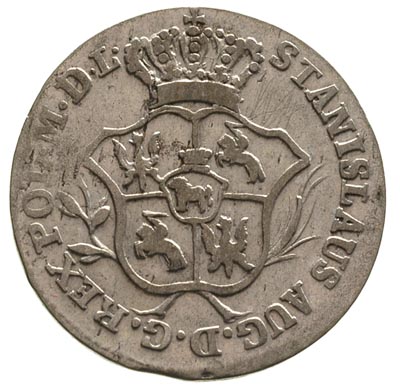 2 grosze srebrne (półzłotek) 1776, Warszawa, Plage 263, wada blachy, rzadkie
