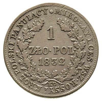 1 złoty 1832, Warszawa, Plage 76, Bitkin 1002, drobne rysy